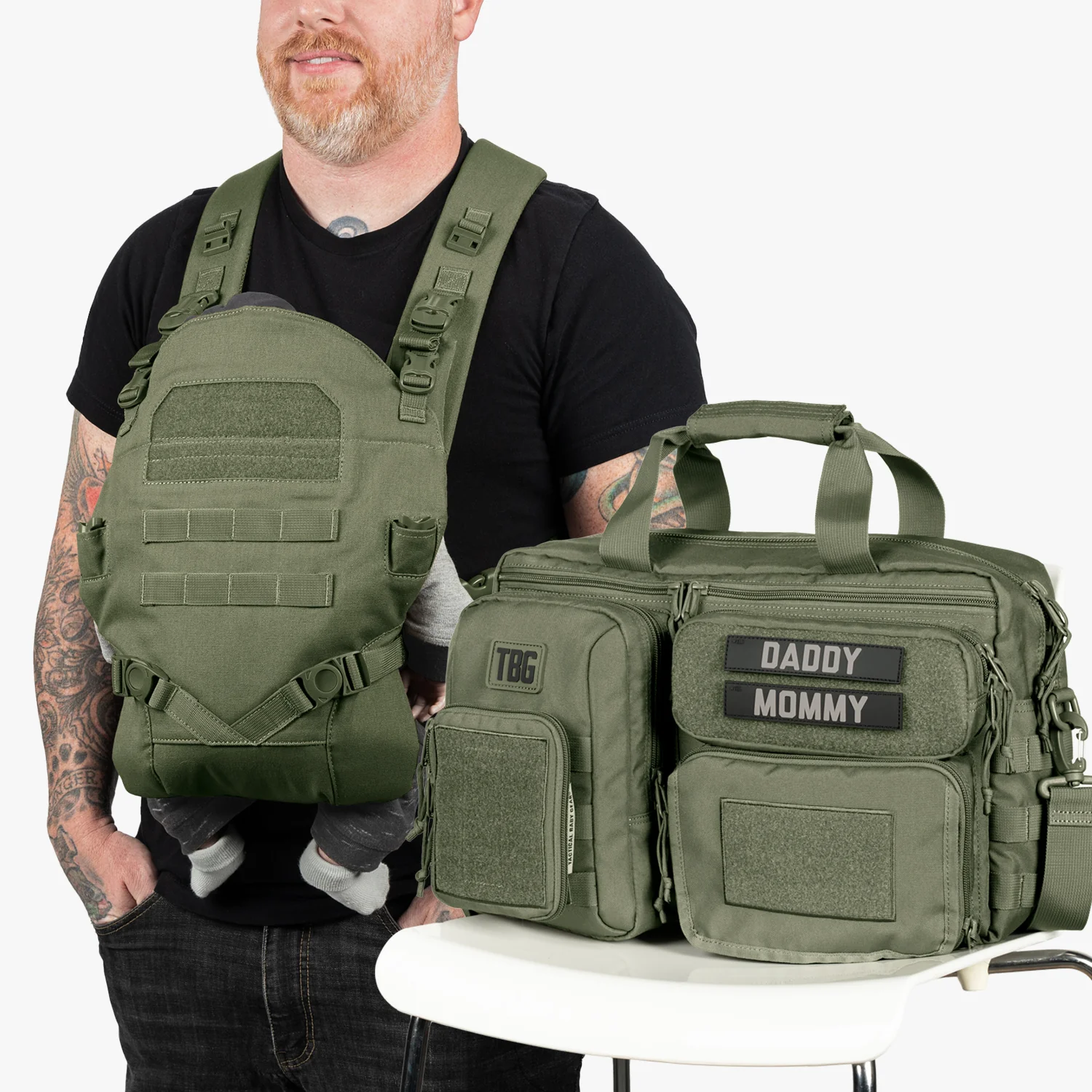 Deuce Diaper Bag + Baby Carrier Bundle - Image 74