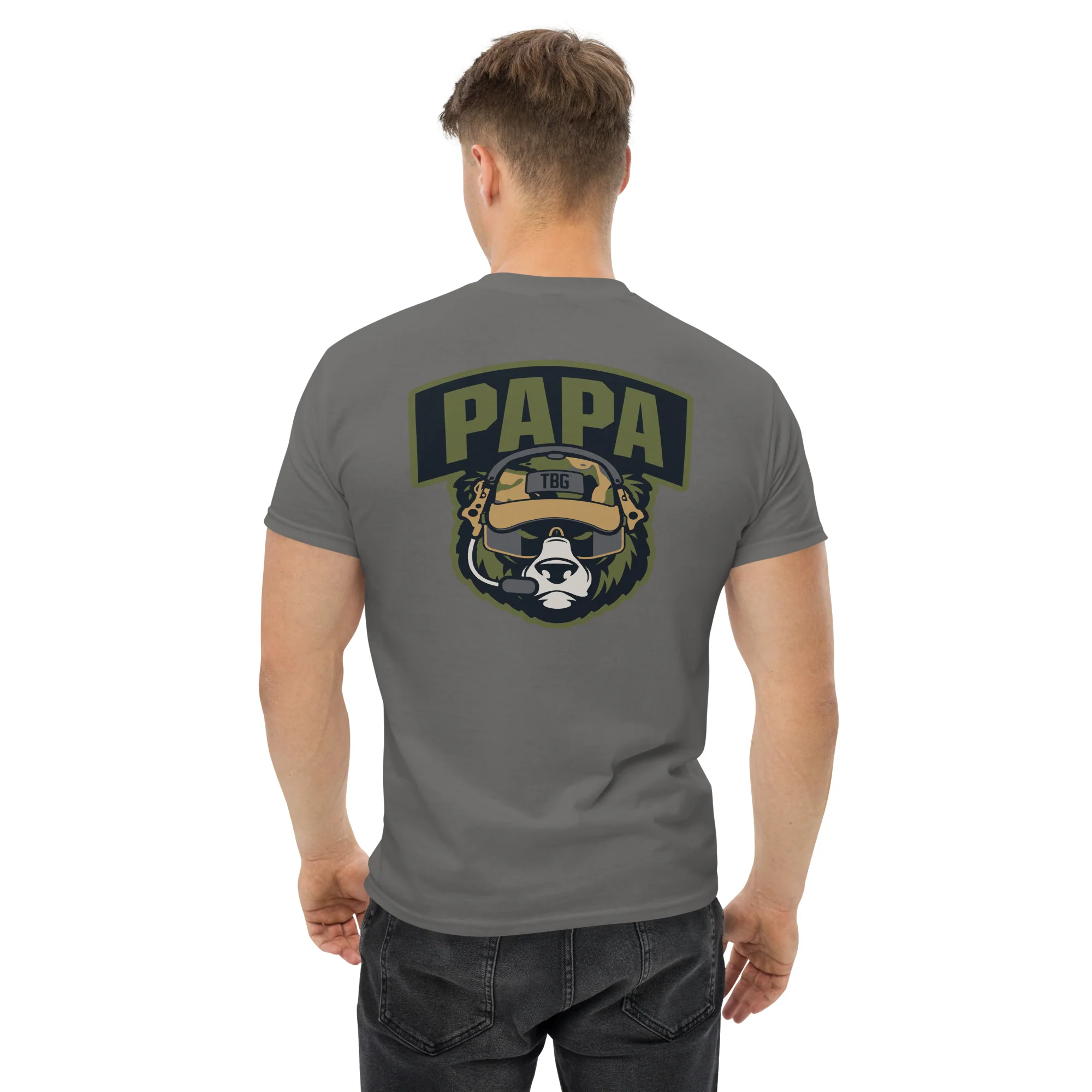 Papa Bear T-Shirt, OD Green - Image 5