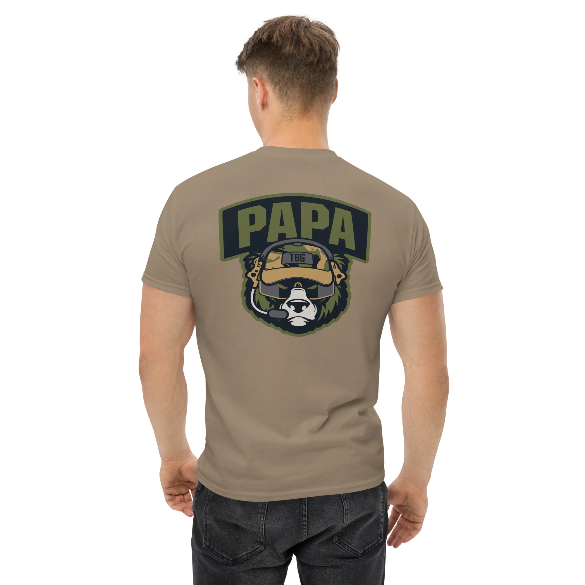Papa Bear T-Shirt, OD Green - Image 3