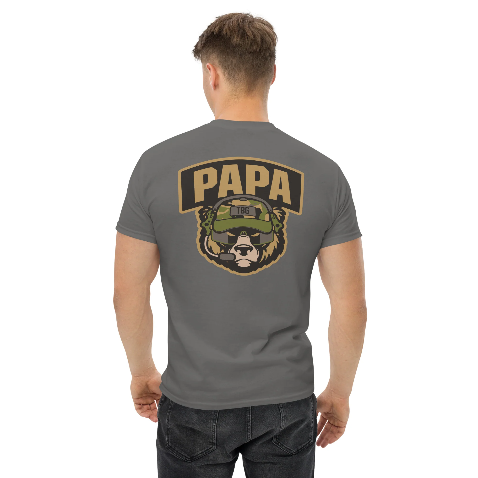 Papa Bear T-Shirt, Tan - Image 4