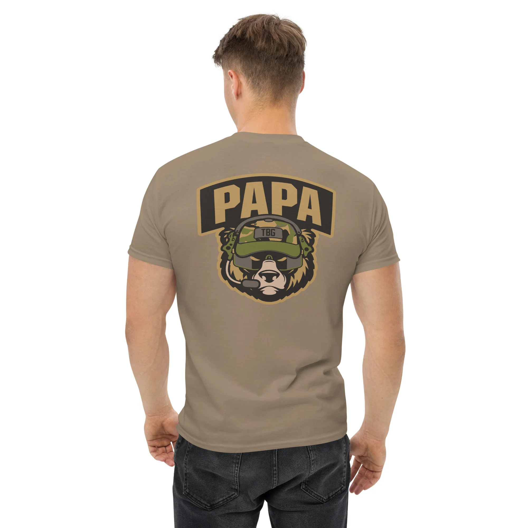 Papa Bear T-Shirt, Tan - Image 3